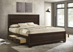 Kauffman California King, Eastren king, & Queen Storage Bed Dark Cocoa - National Warehouse Furniture (Buffalo, NY)