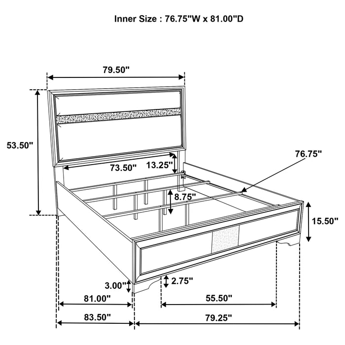 Miranda California King, E.King, Queen, Full, & Twin Bed Black & White - National Warehouse Furniture (Buffalo, NY)