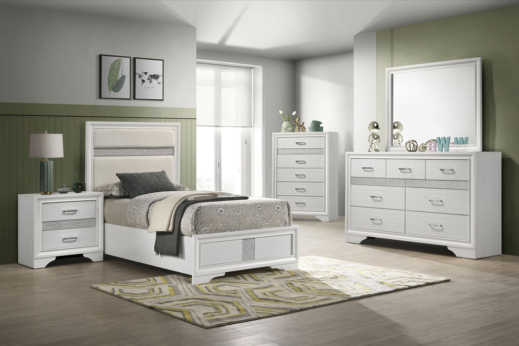 Miranda California King, E.King, Queen, Full, & Twin Bed Black & White - National Warehouse Furniture (Buffalo, NY)