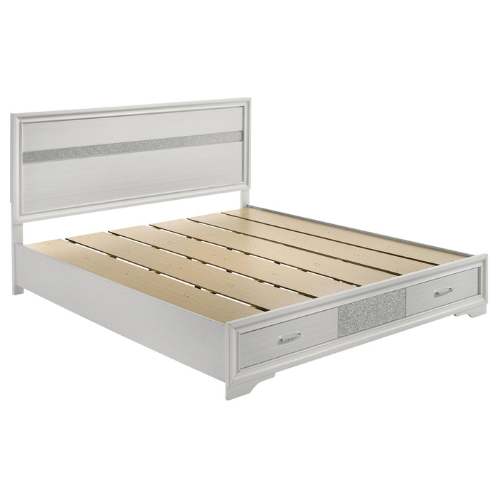 Miranda California King. E.King, & Queen 2-drawer Storage Bed Black & White - National Warehouse Furniture (Buffalo, NY)