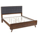 Robyn California King, E.King, & Queen Bed with Upholstered Headboard Dark Walnut - National Warehouse Furniture (Buffalo, NY)