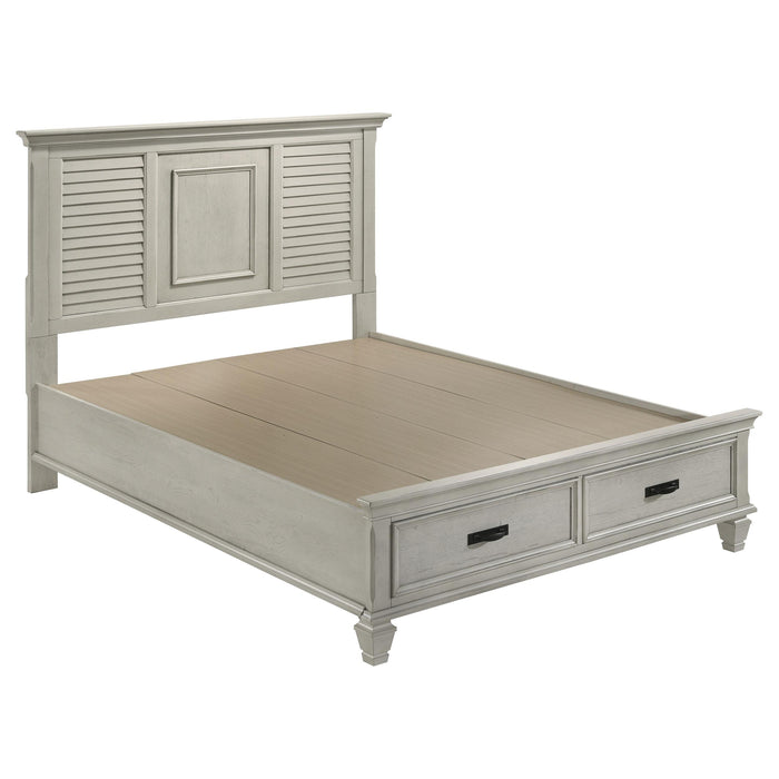 Franco Eastern King & Queen Storage Bed Antique White - National Warehouse Furniture (Buffalo, NY)