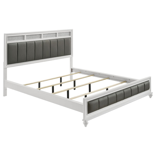 Barzini California King, E.King, & Queen Upholstered Panel Bed White - National Warehouse Furniture (Buffalo, NY)