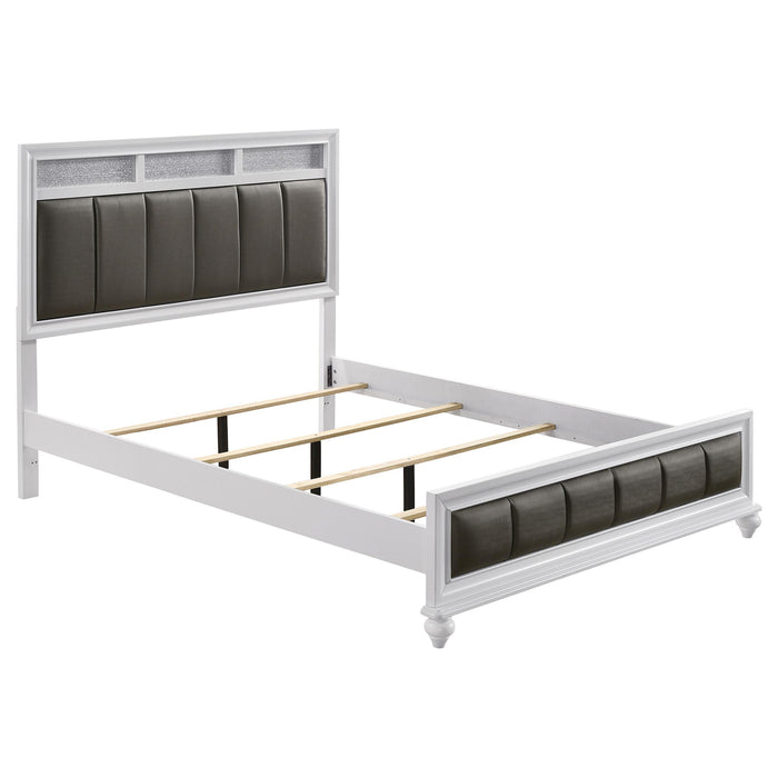 Barzini California King, E.King, & Queen Upholstered Panel Bed White - National Warehouse Furniture (Buffalo, NY)