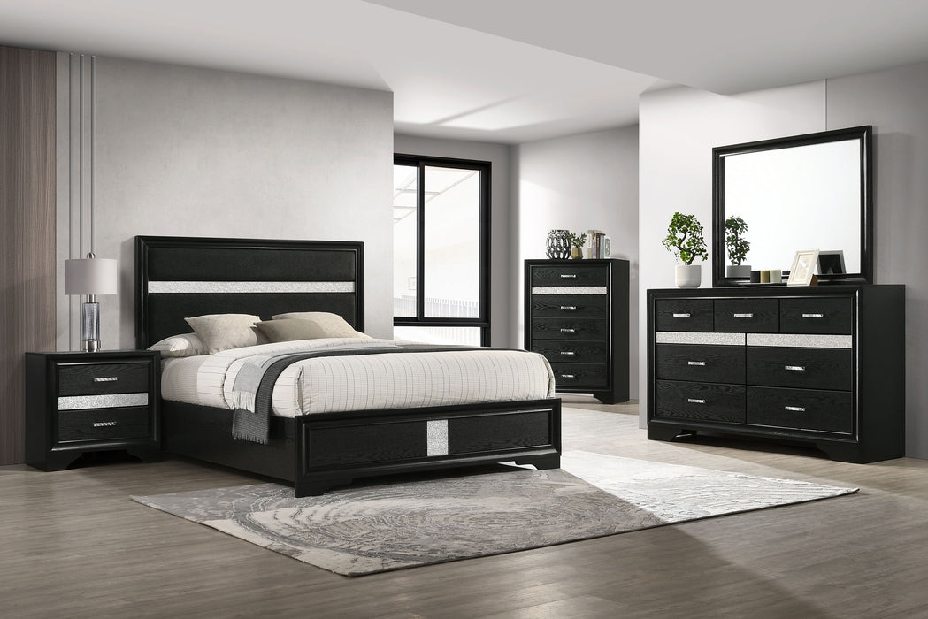 Miranda California King, E.King, Queen, Full, & Twin Bed Black & White - National Warehouse Furniture (Buffalo, NY)