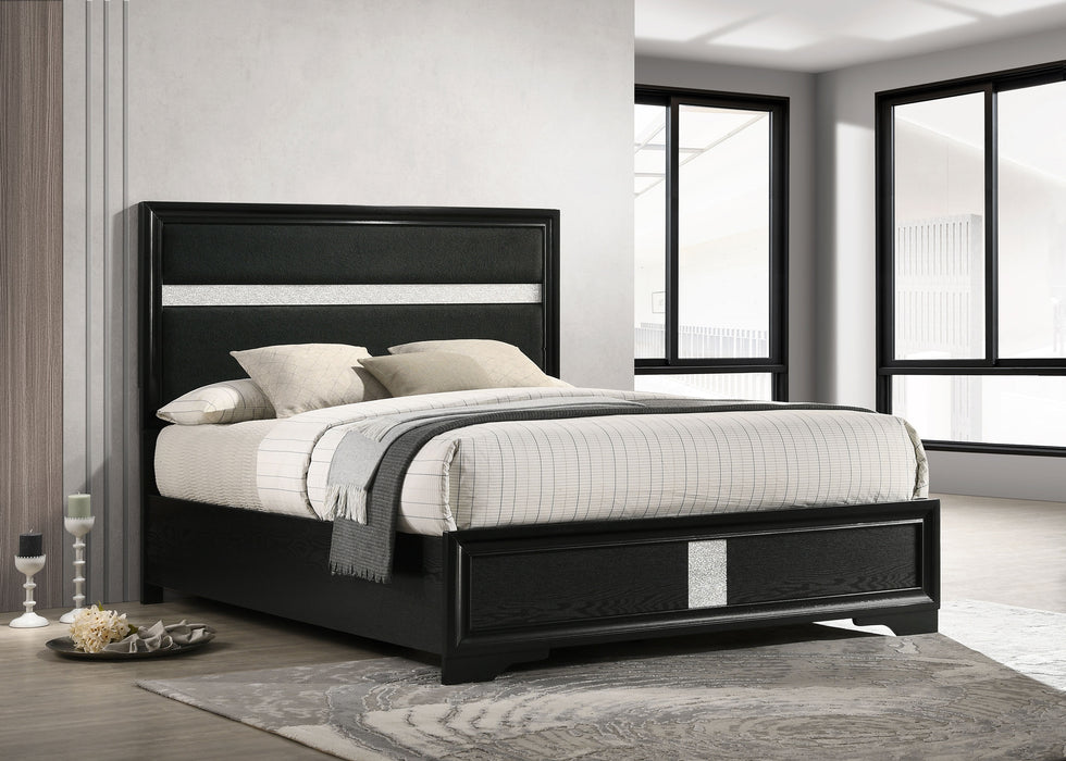 Miranda California King, E.King, Queen, Full, & Twin Bed Black & White - National Warehouse Furniture (Buffalo, NY)