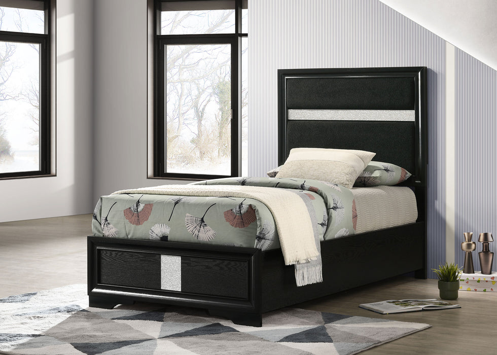 Miranda California King, E.King, Queen, Full, & Twin Bed Black & White - National Warehouse Furniture (Buffalo, NY)