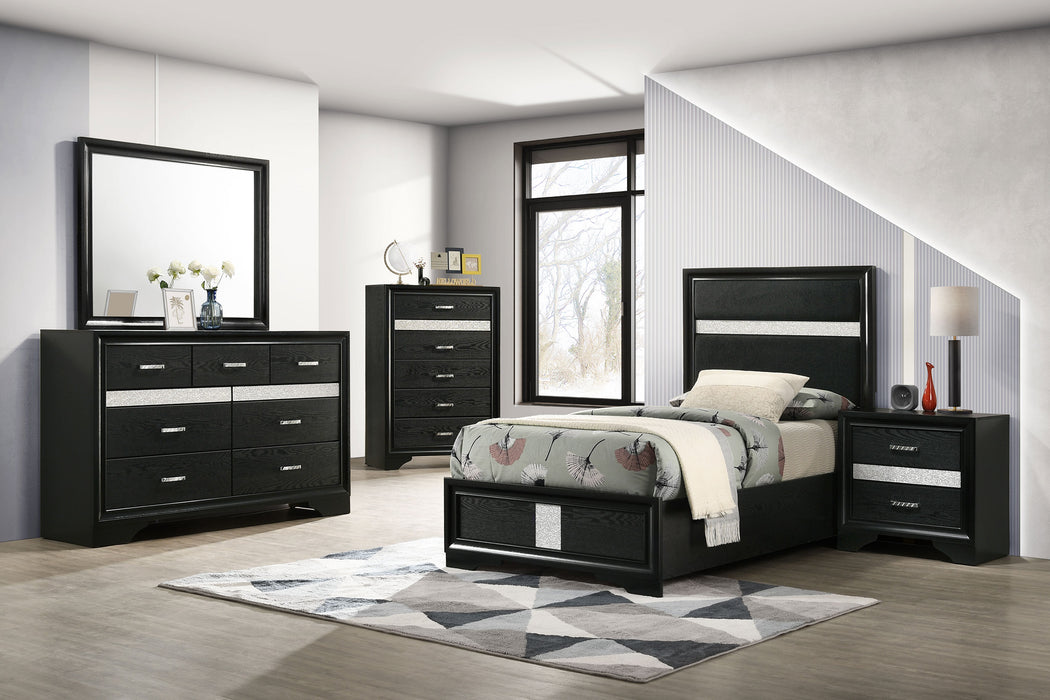 Miranda California King, E.King, Queen, Full, & Twin Bed Black & White - National Warehouse Furniture (Buffalo, NY)