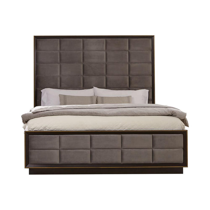 Durango California King, Eastren King, & Queen Upholstered Bed Smoked Peppercorn and Grey - National Warehouse Furniture (Buffalo, NY)