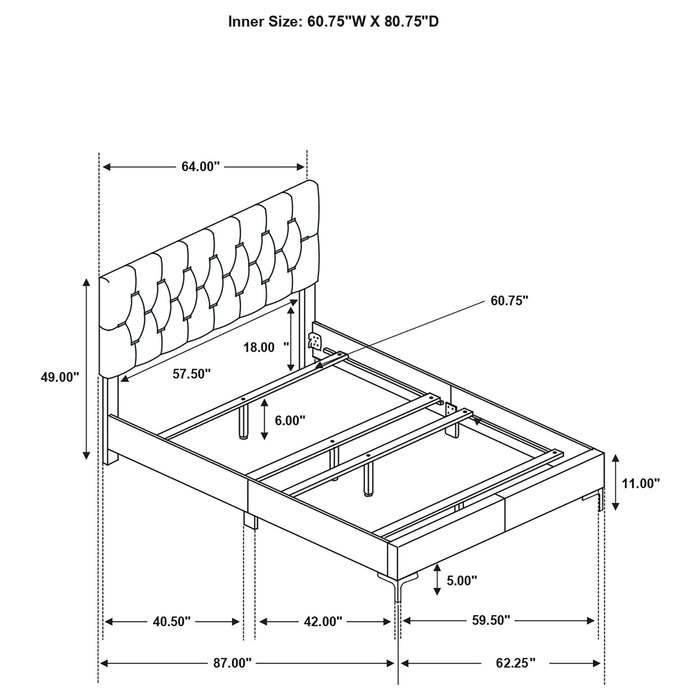 Kendall Panel Bed E.King, & Queen Black & White - National Warehouse Furniture (Buffalo, NY)