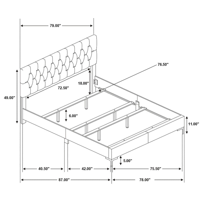 Kendall Panel Bed E.King, & Queen Black & White - National Warehouse Furniture (Buffalo, NY)