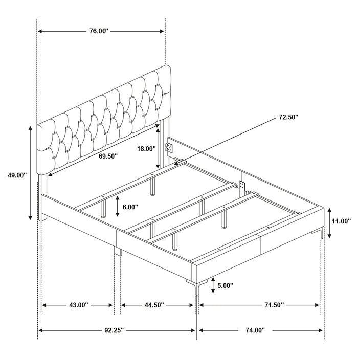 Kendall Upholstered Panel Bed - National Warehouse Furniture (Buffalo, NY)
