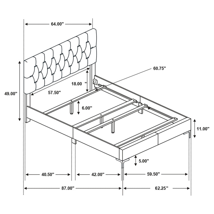 Kendall Panel Bed E.King, & Queen Black & White - National Warehouse Furniture (Buffalo, NY)