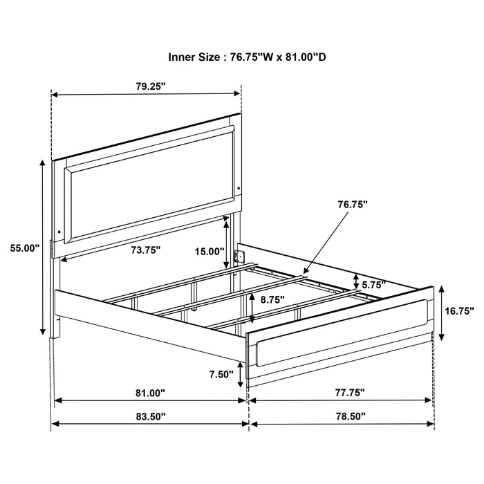 Caraway California King, E.King, & Queen Bed Black & White - National Warehouse Furniture (Buffalo, NY)