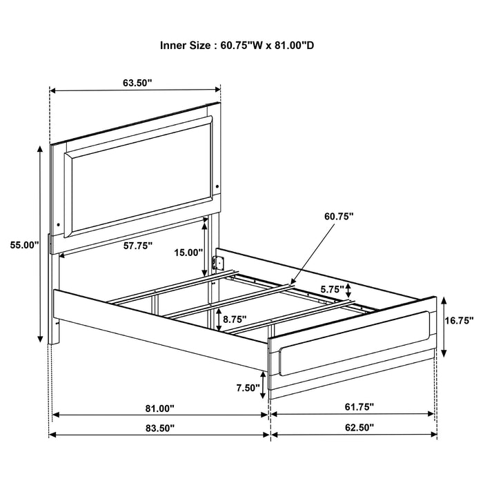 Caraway California King, E.King, & Queen Bed Black & White - National Warehouse Furniture (Buffalo, NY)