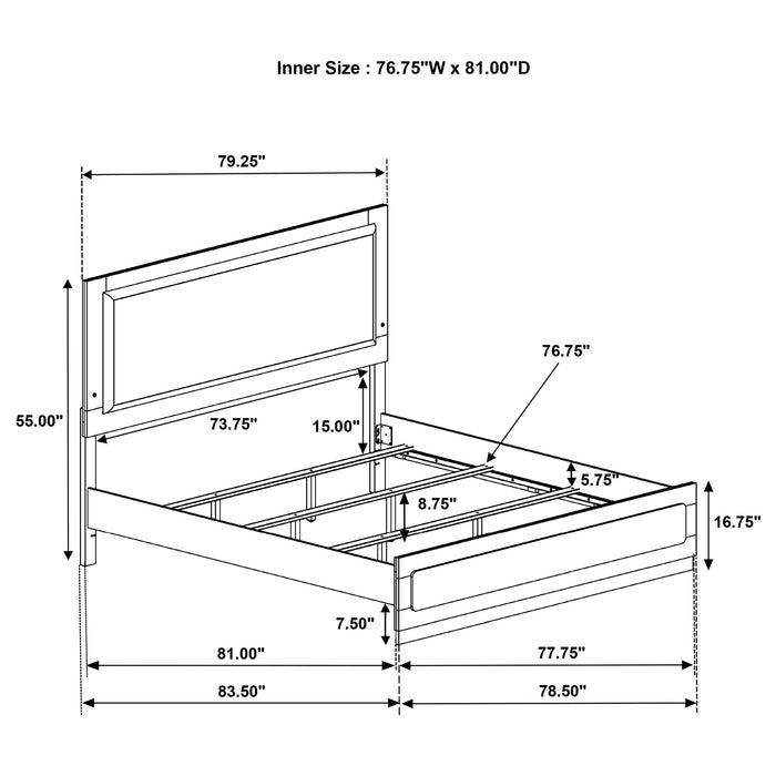 Caraway California King, E.King, & Queen Bed Black & White - National Warehouse Furniture (Buffalo, NY)