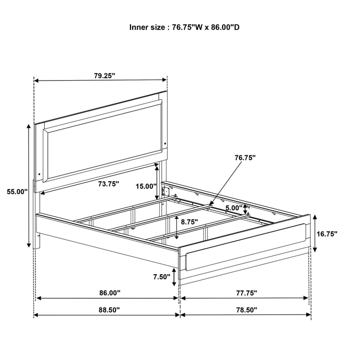 Caraway California King, E.King, & Queen Bed Black & White - National Warehouse Furniture (Buffalo, NY)