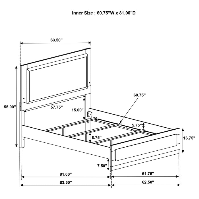 Caraway California King, E.King, & Queen Bed Black & White - National Warehouse Furniture (Buffalo, NY)