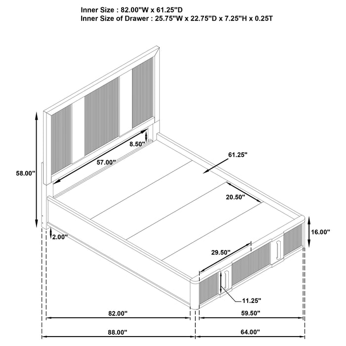 Terrace California King, E.King, & Queen Bed - National Warehouse Furniture (Buffalo, NY)