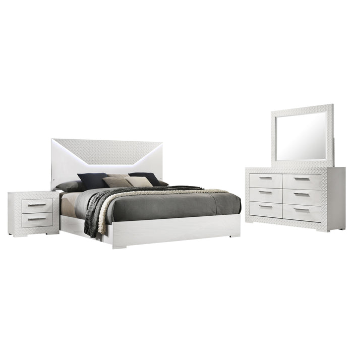 Ives 4 & 5 Piece Bedroom Set E.king & Queen White & Grey - National Warehouse Furniture (Buffalo, NY)