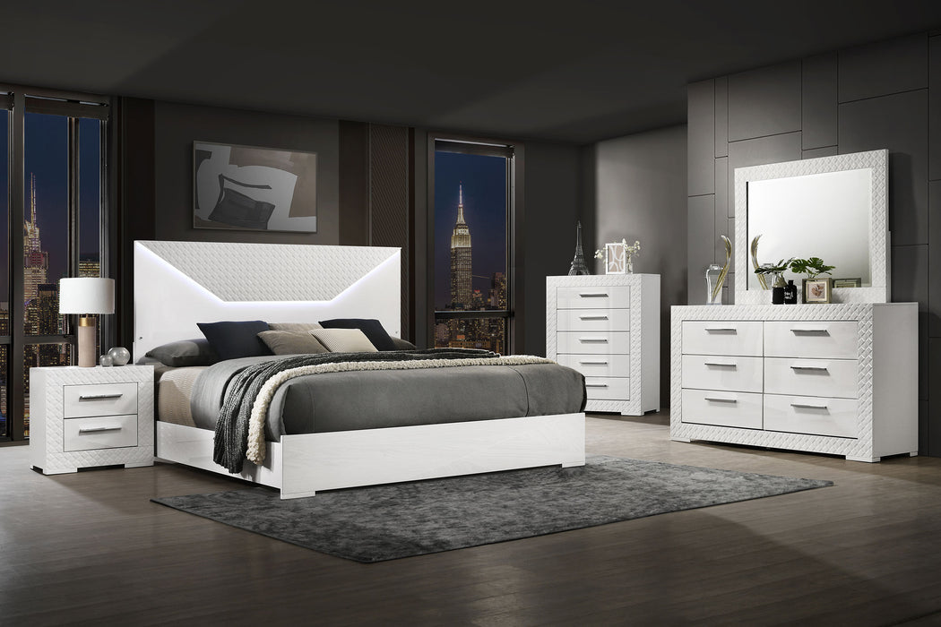 Ives 4 & 5 Piece Bedroom Set E.king & Queen White & Grey - National Warehouse Furniture (Buffalo, NY)