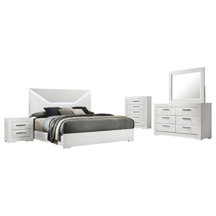 Ives 4 & 5 Piece Bedroom Set E.king & Queen White & Grey - National Warehouse Furniture (Buffalo, NY)