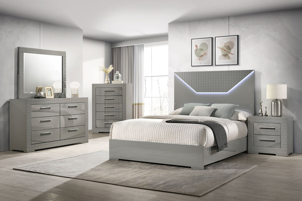Ives 4 & 5 Piece Bedroom Set E.king & Queen White & Grey - National Warehouse Furniture (Buffalo, NY)