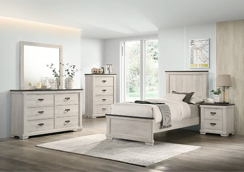 Crown Mark Furniture Leighton Twin Panel Bed in White B8180-T - National Warehouse Furniture (Buffalo, NY)
