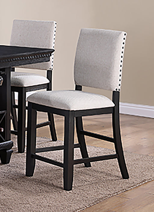Crown Mark Furniture Regent Counter Height Chair in Black (Set of 2) image