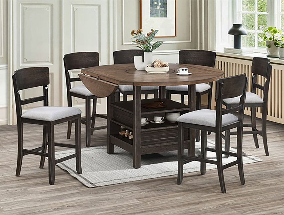 Crown Mark Furniture Oakly Counter Height Table in Brown