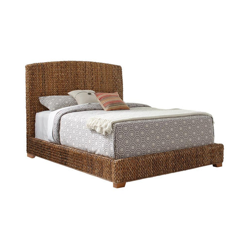Laughton Hand-Woven Banana Leaf California King, E.King, & Queen Bed Amber - National Warehouse Furniture (Buffalo, NY)