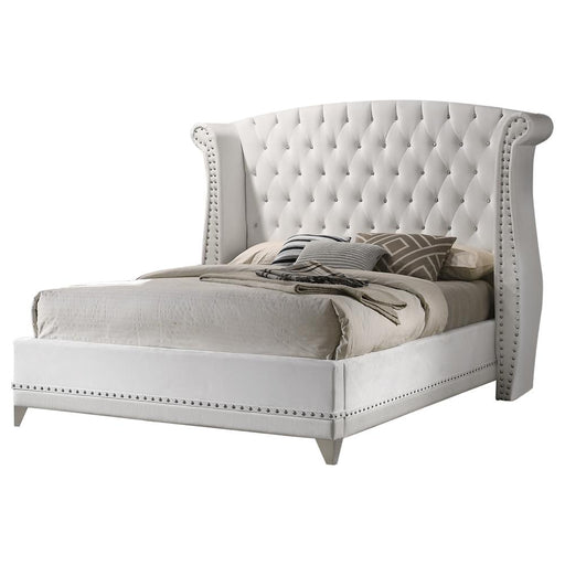 Barzini California King, Eking, & Queen Wingback Tufted Bed White - National Warehouse Furniture (Buffalo, NY)