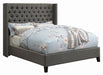 Bancroft Demi-wing Upholstered California King, E.King, Queen & Full Bed Grey - National Warehouse Furniture (Buffalo, NY)