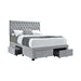 Soledad Eastern King, Full, & Queen 4-drawer Button Tufted Storage Bed Black & White - National Warehouse Furniture (Buffalo, NY)