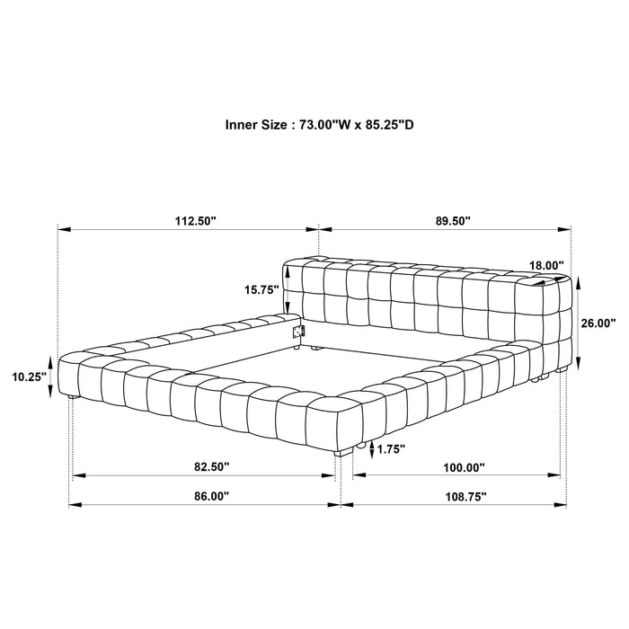 Trinity California King, E.king, Queen, & Full Bed Green & Light Taupe - National Warehouse Furniture (Buffalo, NY)