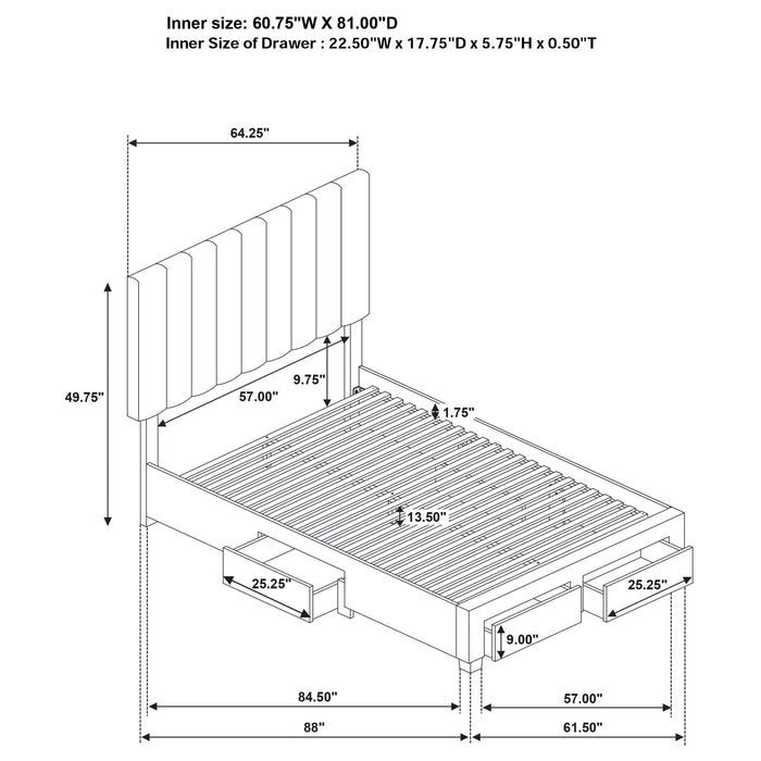 Wheatland Panel Platform Storage Bed