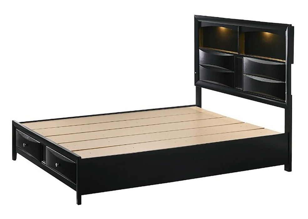 Crown Mark Furniture Fallon King Platform Bed with Storage in Black B4288-K - National Warehouse Furniture (Buffalo, NY)