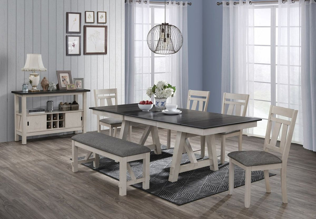 Crown Mark Maribelle Bench in Chalk/Grey - National Warehouse Furniture (Buffalo, NY)