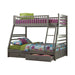 Ashton Twin Over Full 2-drawer Bunk Bed Cappuccino, White, Navy, Honey, & Brown - National Warehouse Furniture (Buffalo, NY)