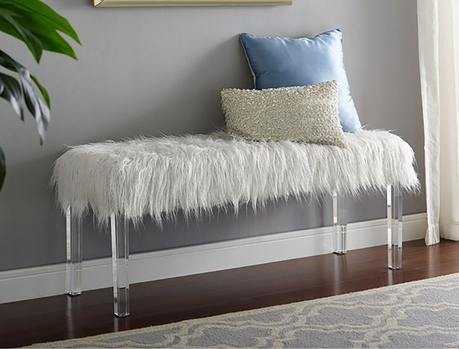 Crown Mark Furniture Fatima Bench in White - National Warehouse Furniture (Buffalo, NY)