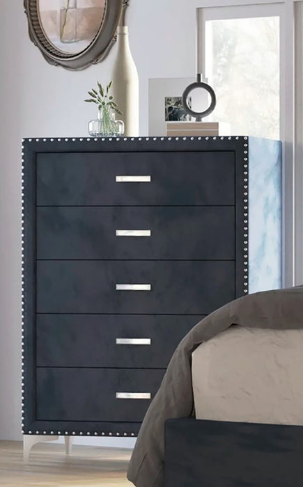 Crown Mark Furniture Lucinda 5 Drawer Chest in Gray - National Warehouse Furniture (Buffalo, NY)