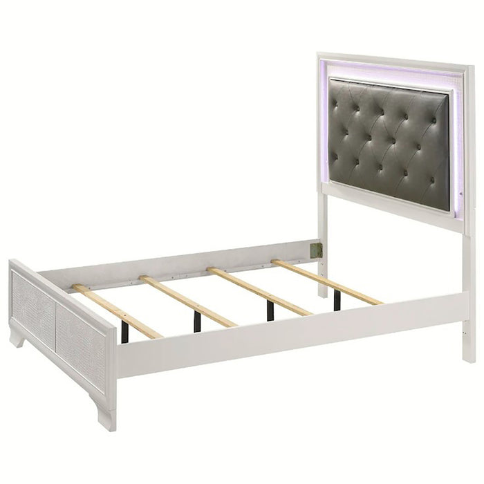 Crown Mark Furniture Lyssa Full Upholstered Bed in White B4310-F - National Warehouse Furniture (Buffalo, NY)