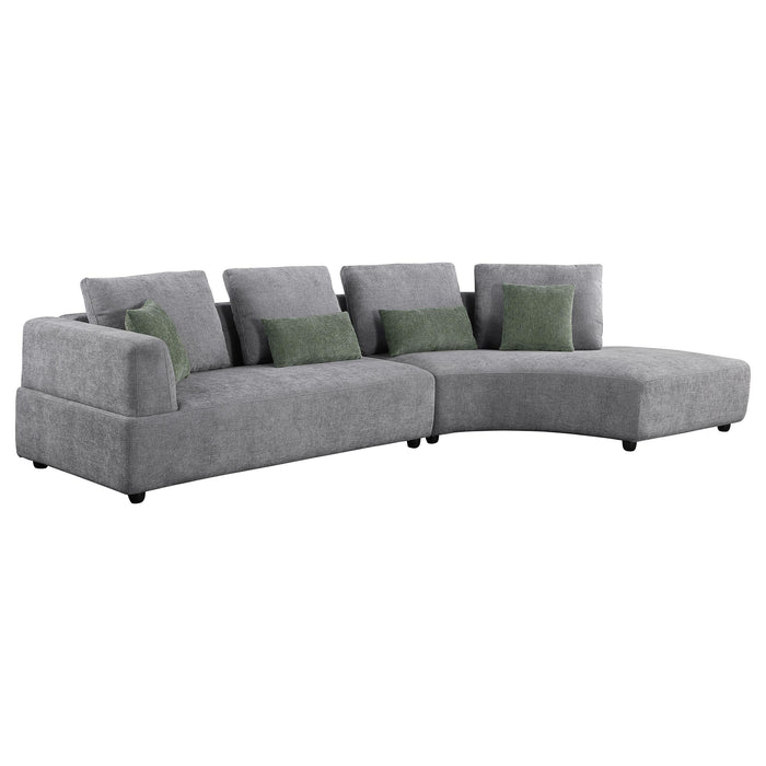 Toscano 134-inch Upholstered Sectional Sofa Grey - National Warehouse Furniture (Buffalo, NY)