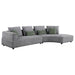Toscano 134-inch Upholstered Sectional Sofa Grey - National Warehouse Furniture (Buffalo, NY)