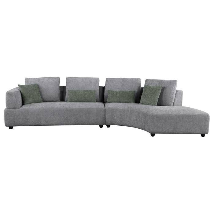 Toscano 134-inch Upholstered Sectional Sofa Grey - National Warehouse Furniture (Buffalo, NY)