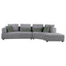 Toscano 134-inch Upholstered Sectional Sofa Grey - National Warehouse Furniture (Buffalo, NY)