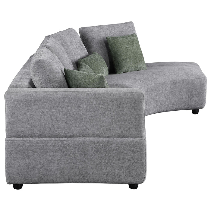 Toscano 134-inch Upholstered Sectional Sofa Grey - National Warehouse Furniture (Buffalo, NY)