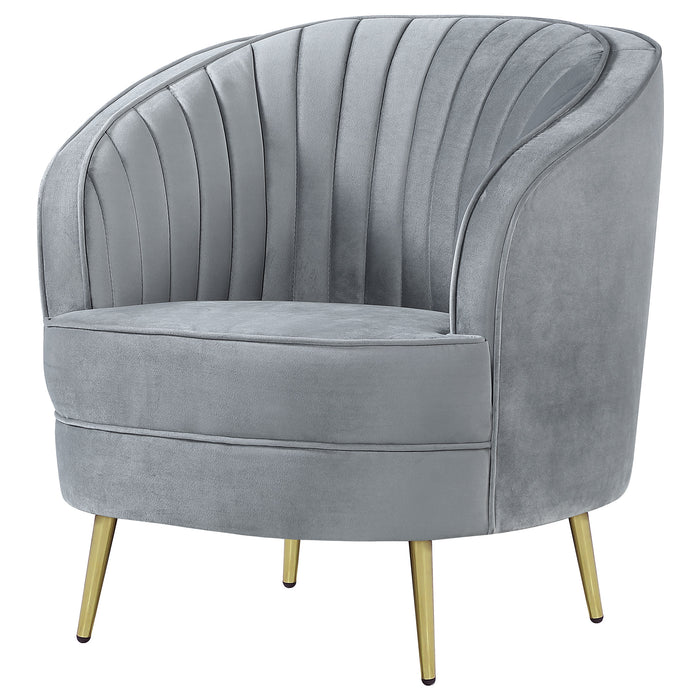 Sophia Upholstered Vertical Channel Tufted Chair Blue