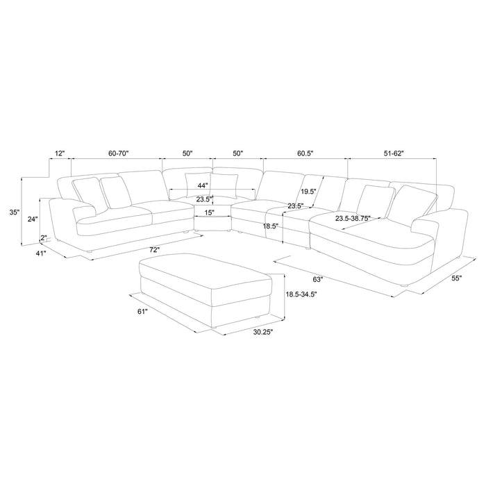 Emberson Upholstered Modular Sectional Sofa Ivory - National Warehouse Furniture (Buffalo, NY)
