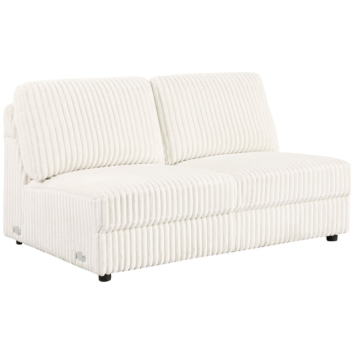 Emberson Upholstered Armless Loveseat Ivory - National Warehouse Furniture (Buffalo, NY)